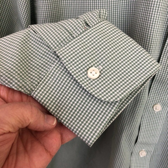 Van Heusen Checkered Dress Shirt Men Large 16.5 34-35 Regular Fit Wrinkle Free - Picture 6 of 9